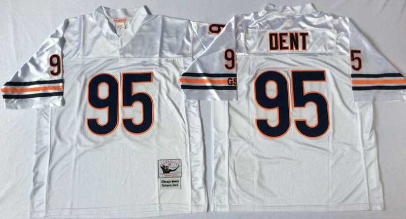 Bears 95 Richard Dent White M&N Throwback Jersey